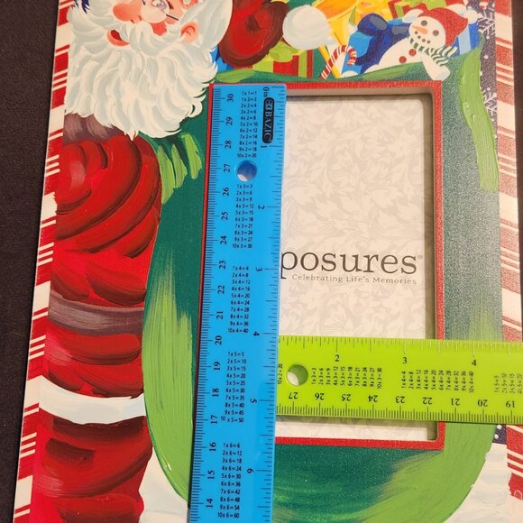 Exposure's Hand Painted Christmas 2020 VERTICAL Santa Picture Frame 6"x4" photo - Picture 6 of 6